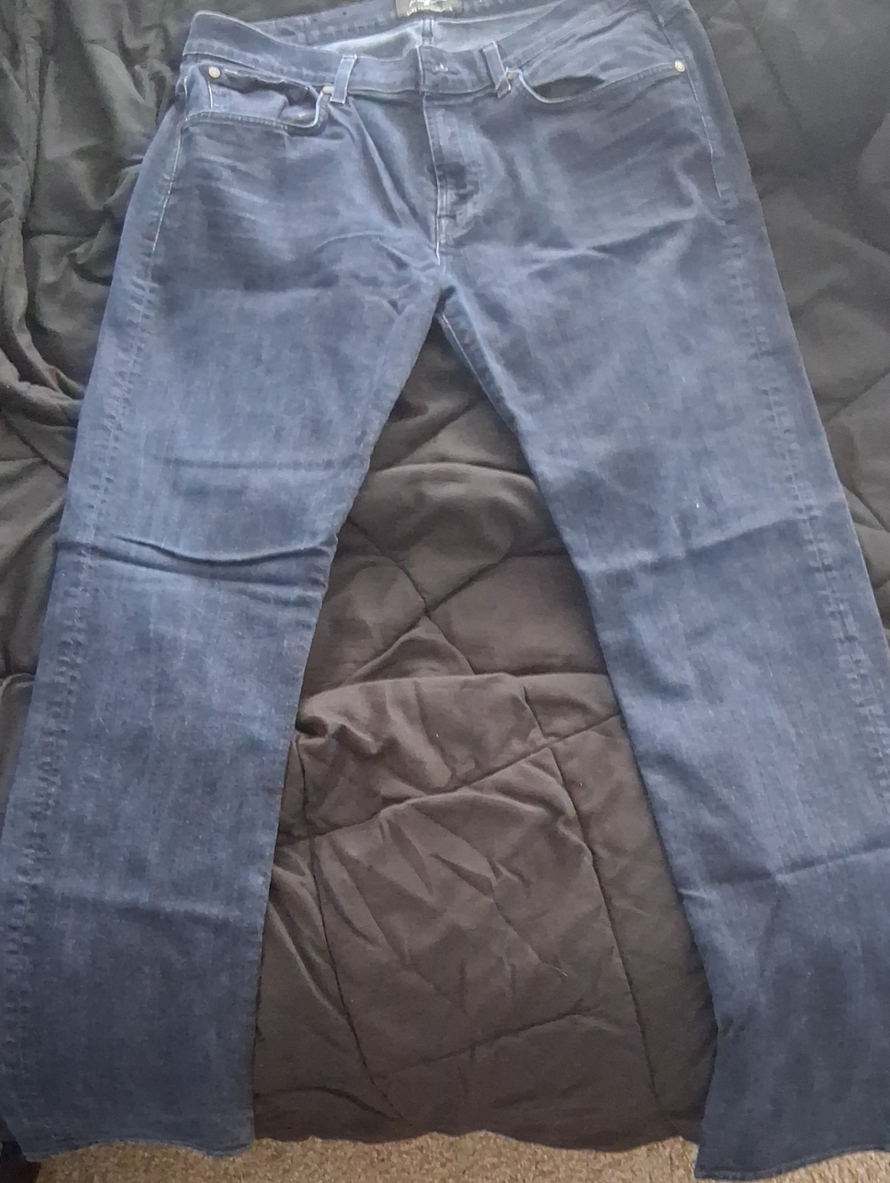Men's Straight-Leg Dark Blue Jeans - Classic Everyday Style